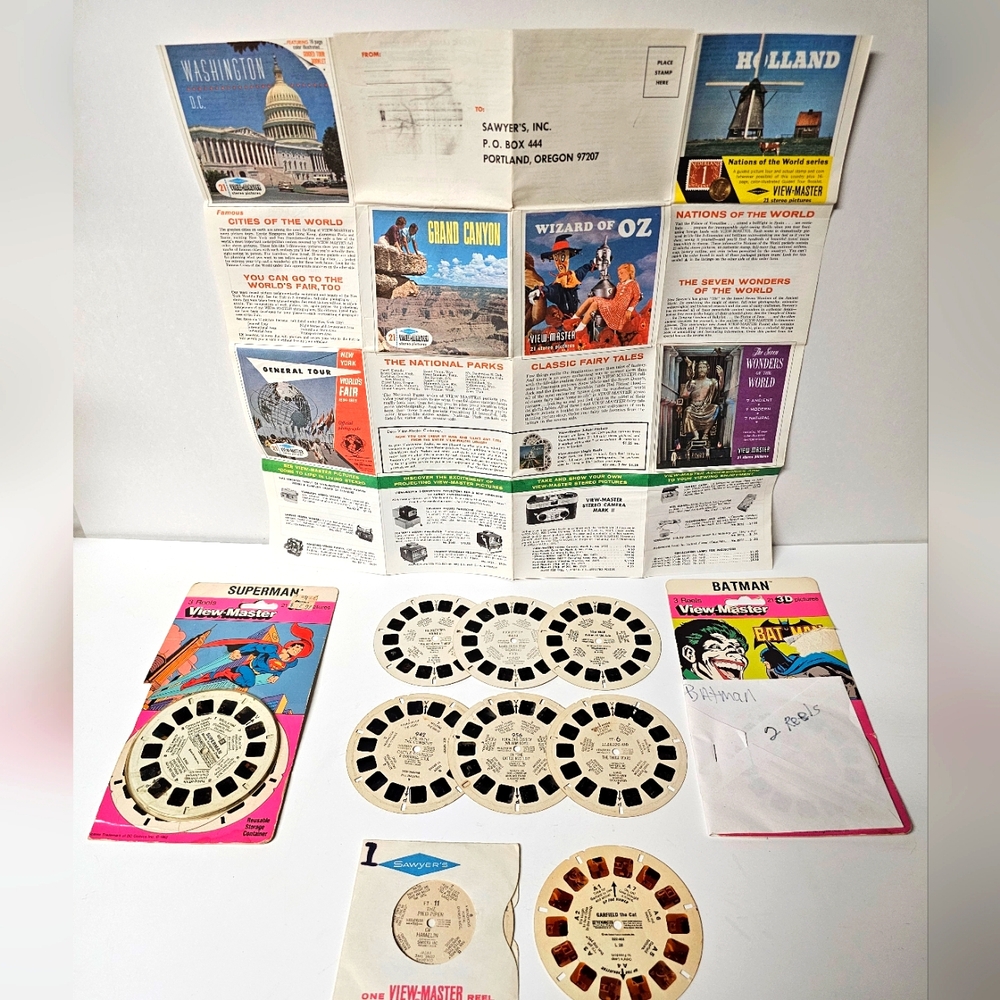 View-Master Vintage set of 13 reels (1946-1982) & Order form